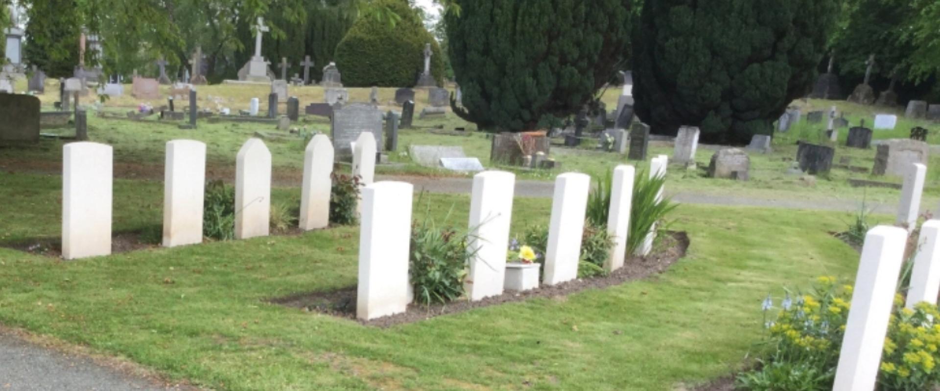 golygfa tuag at y beddau rhyfel / view towards the war graves