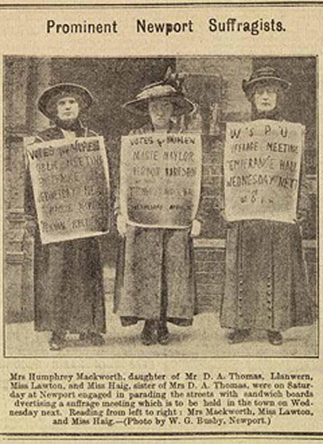 Margaret Haig Thomas campaigning in Newport 